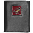 Arizona Coyotes® Deluxe Leather Tri-fold Wallet Packaged in Gift Box
